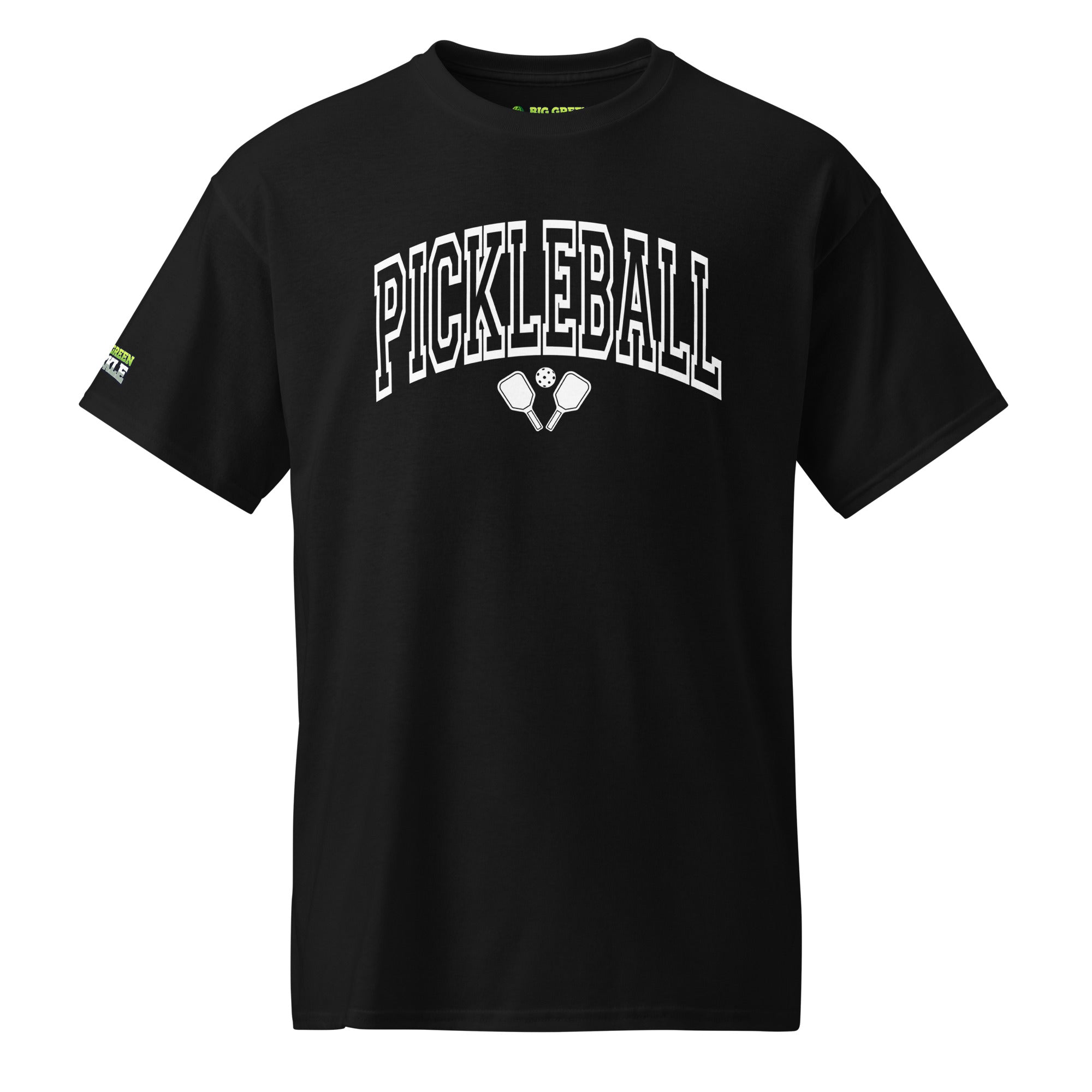 White Arched Letters - Pickleball 50/50 DryBlend T-Shirt - Black