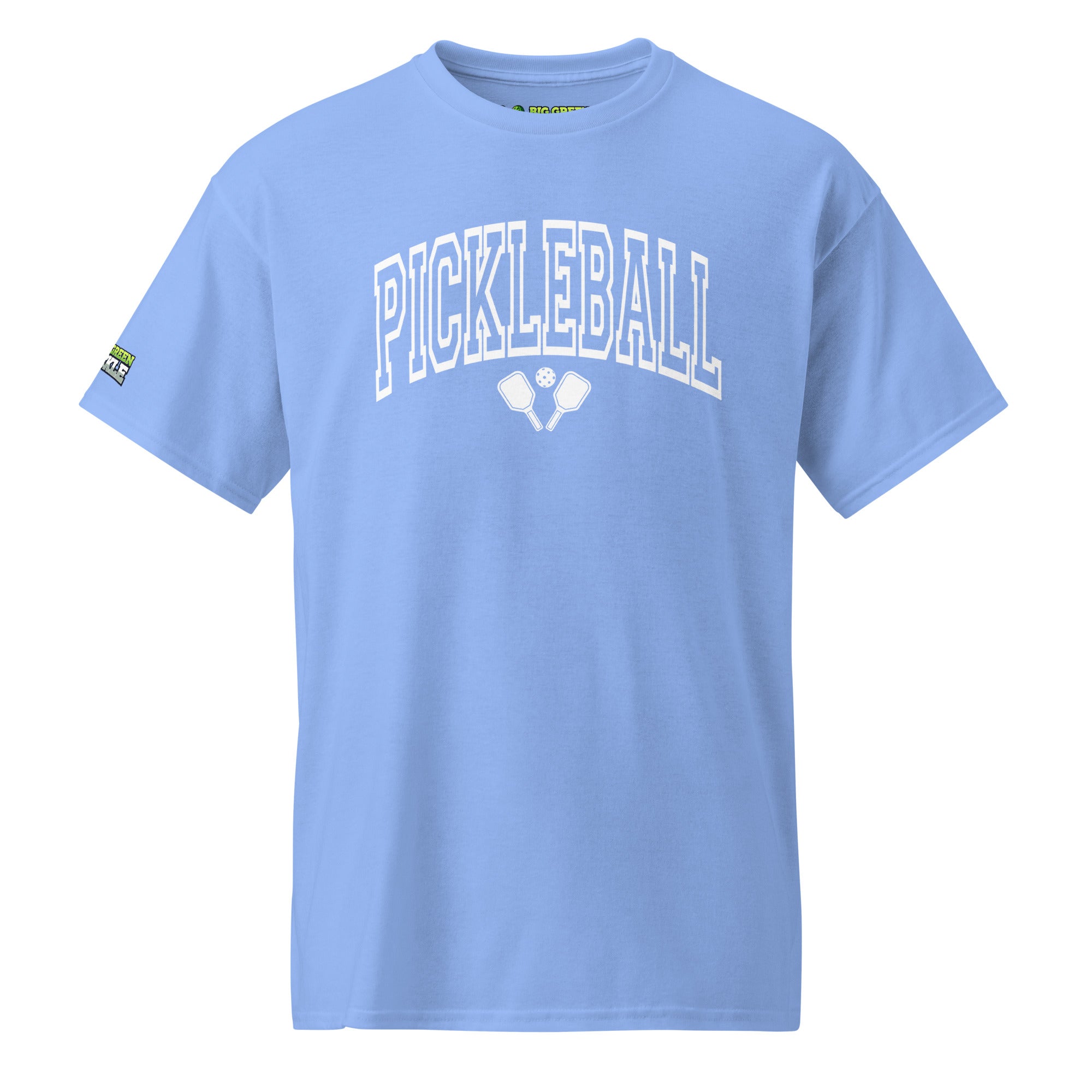 White Arched Letters - Pickleball 50/50 DryBlend T-Shirt - Carolina Blue