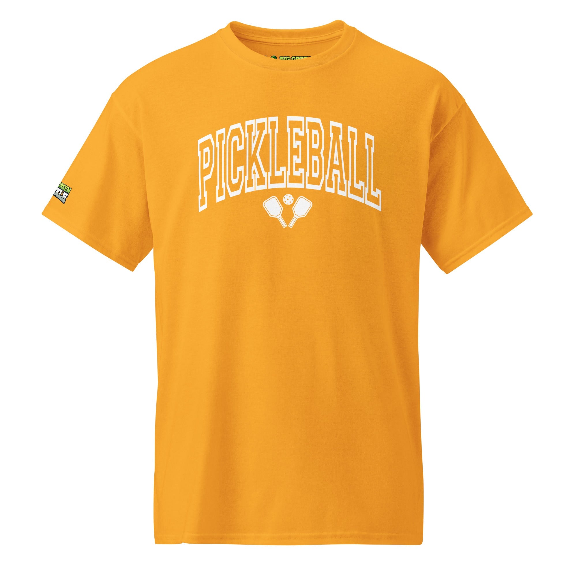 White Arched Letters - Pickleball 50/50 DryBlend T-Shirt - Gold