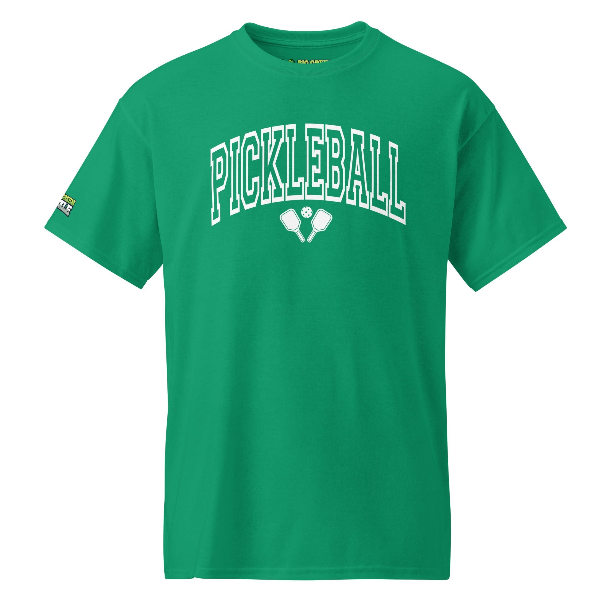 White Arched Letters - Pickleball 50/50 DryBlend T-Shirt - Kelly Green