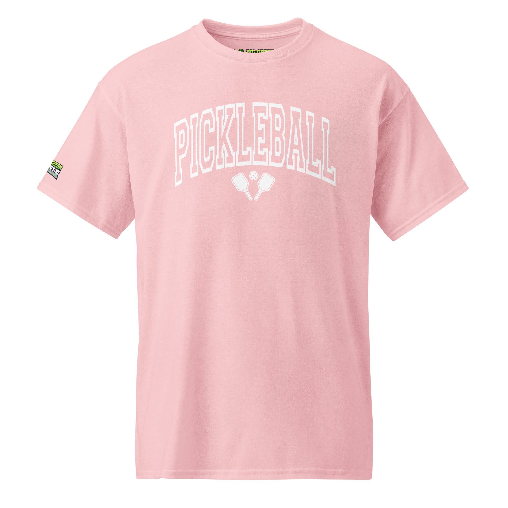 White Arched Letters - Pickleball 50/50 DryBlend T-Shirt - Light Pink