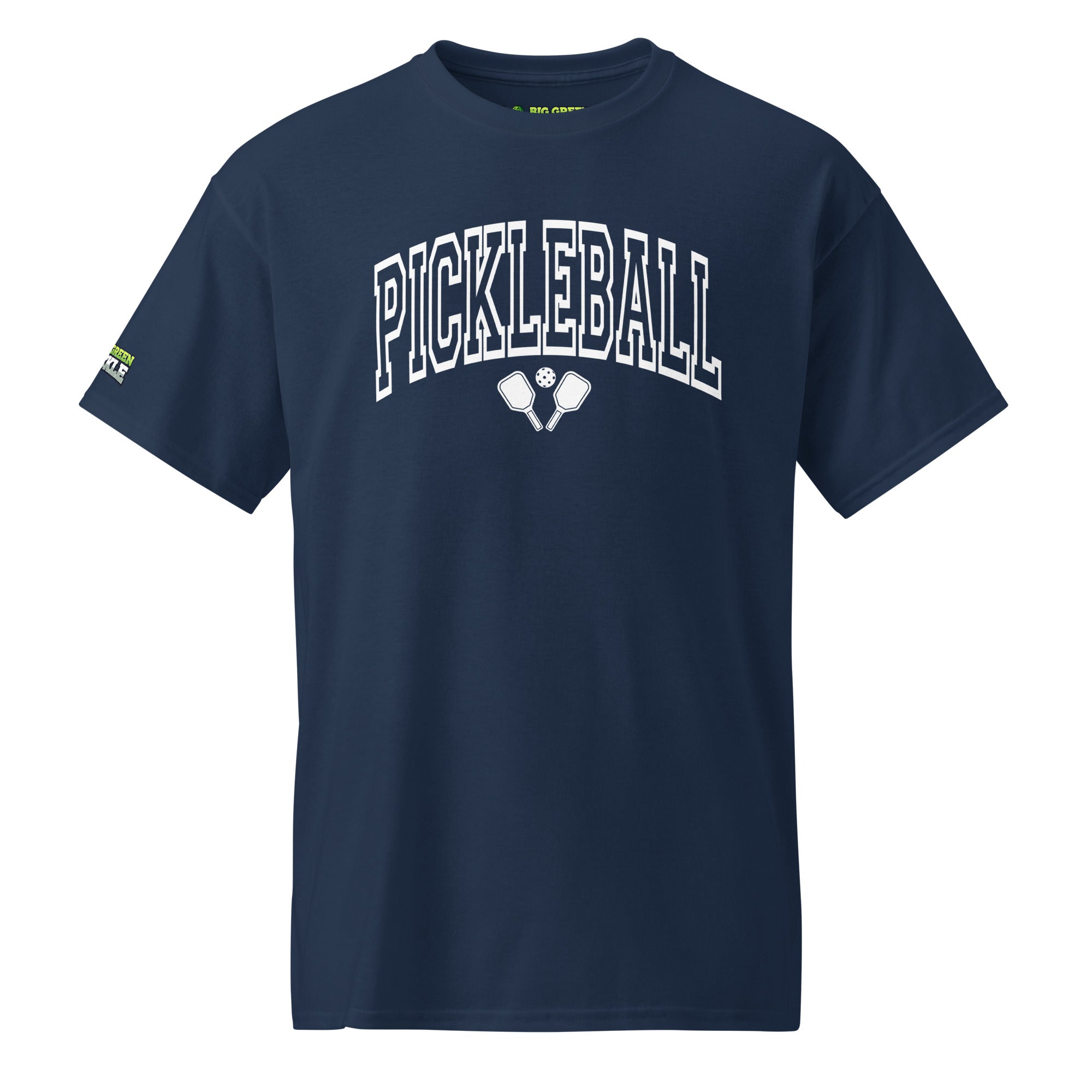 White Arched Letters - Pickleball 50/50 DryBlend T-Shirt - Navy