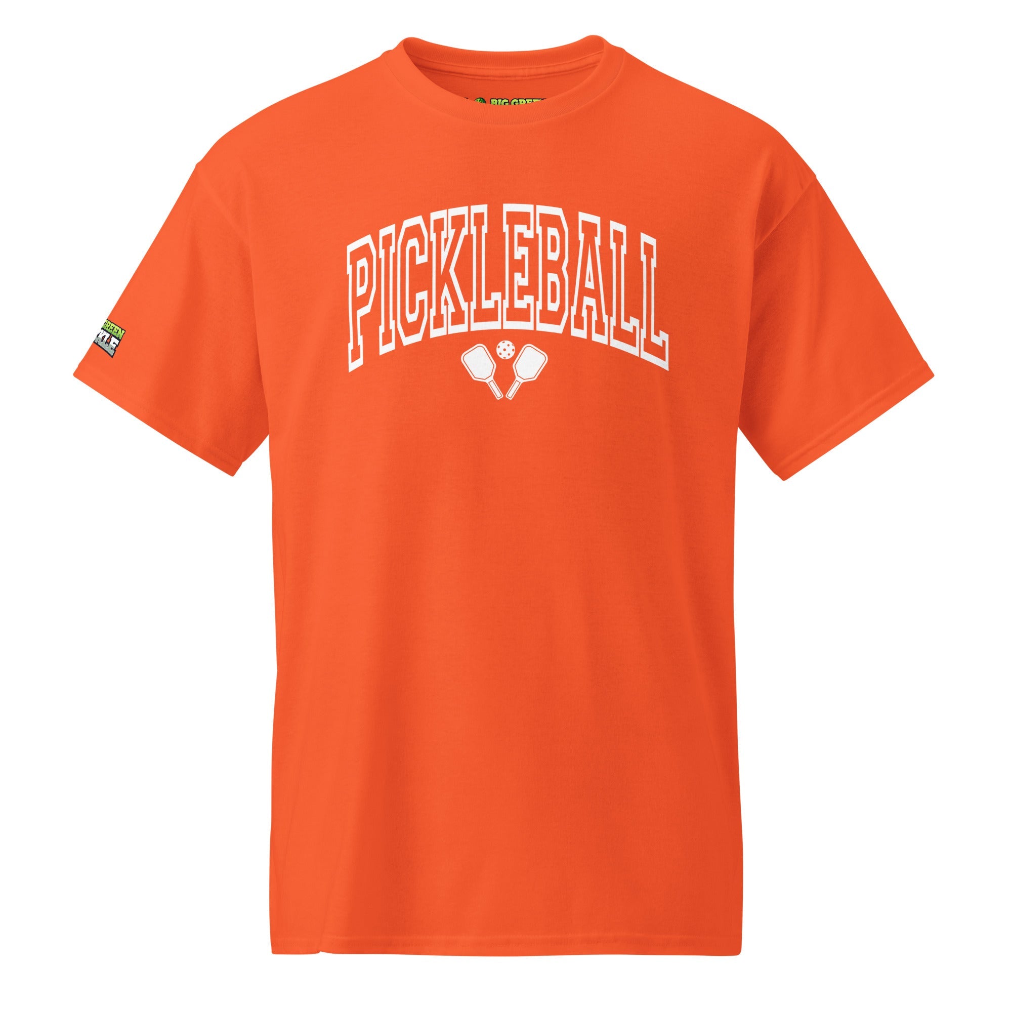 White Arched Letters - Pickleball 50/50 DryBlend T-Shirt - Orange