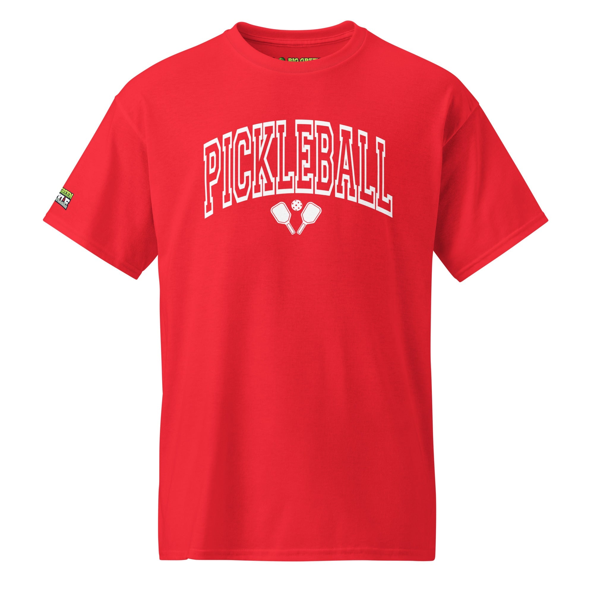 White Arched Letters - Pickleball 50/50 DryBlend T-Shirt - Red