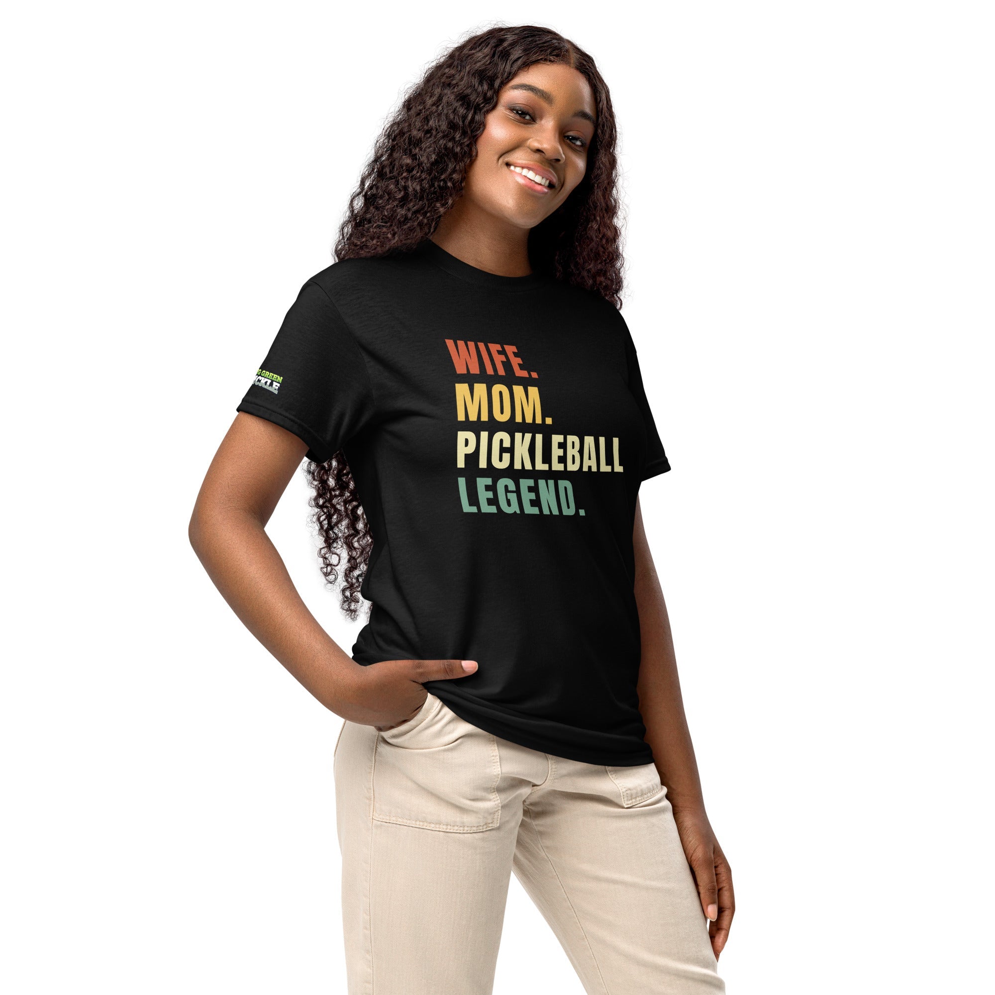 Wife Mom Pickleball Legend on 50/50 Blend Moisture Wicking T-Shirt - Forest Green